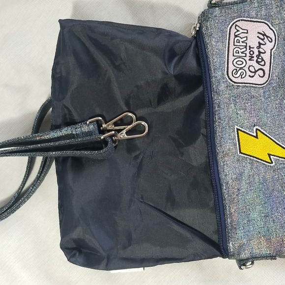 ISCREAM GIRLS PURSE " GIRL POWER ON FRONT IN SPARKLY BLUE - Picture 7 of 8